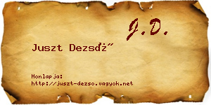 Juszt Dezső névjegykártya