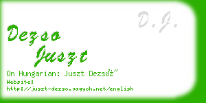 dezso juszt business card